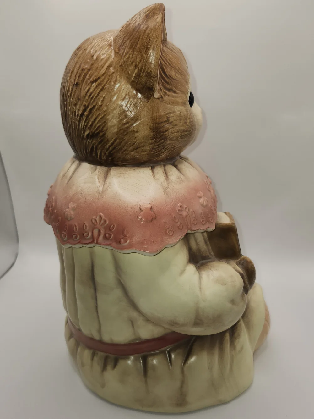VTG 1980s Emily The Cat Ceramic Cookie Jar Glass Eyes Japan Mervyns Kitsch/EUC